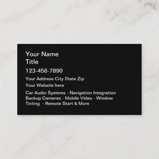 Coole Kfz-Audio und Tinting Visitenkarte (Rückseite)