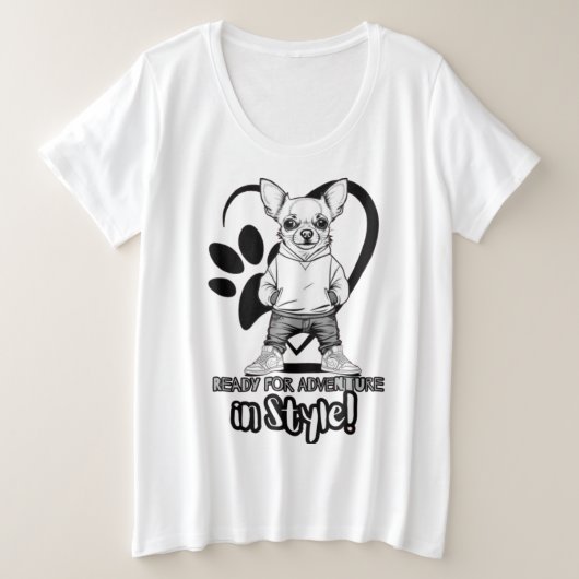 Coole Kicks, Cooler Junge: modischer Chihuahua Große Größe T-Shirt (Design vorne)