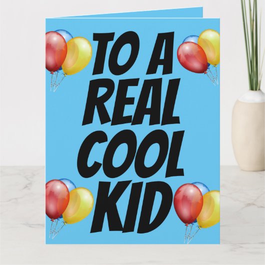 COOLE KID BIRTHDAY BALLOONS CARDS KARTE (Vorderseite)