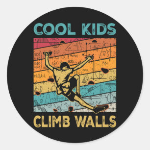Coole Kids Climb Walls Extreme Sport Rock Klettern Runder Aufkleber