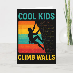 Coole Kids klettern an Wänden - Boulder-Spaß Karte