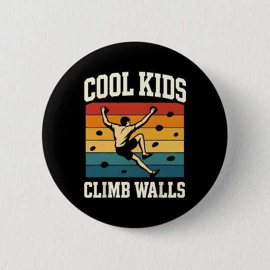 Coole Kids klettern an Wänden Extremsport Boulder  Button (Vorderseite)