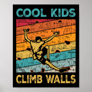 Coole Kids klettern an Wänden Extremsport Boulder Poster