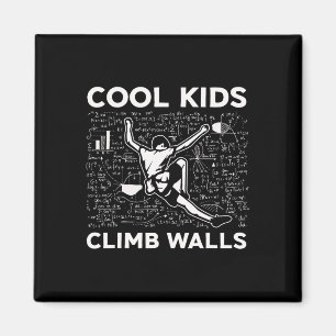 Coole Kids klettern an Wänden Lustiger Boulderfels Magnet