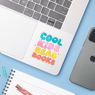 Coole Kids lesen Bücher - Buchliebhaber lesend Aufkleber