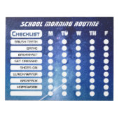 Coole Kids Space Daily Routine Checklist Editor Notizblock (Vorderseite)