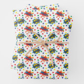 coole Kids Super-Held-Kachelmuster Geschenkpapier Set (Beispiel)