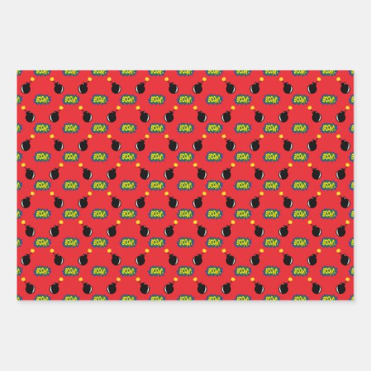 coole Kids Super-Held-Kachelmuster Geschenkpapier Set (Vorderseite 2)