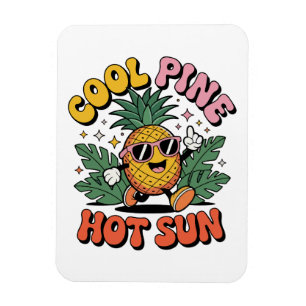 Coole Kiefer Heiße Sonne Retro Ananas Sommer Stimm Magnet