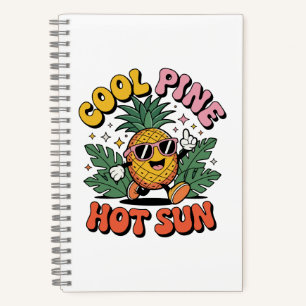 Coole Kiefer Heiße Sonne Retro Ananas Sommer Stimm Notizblock