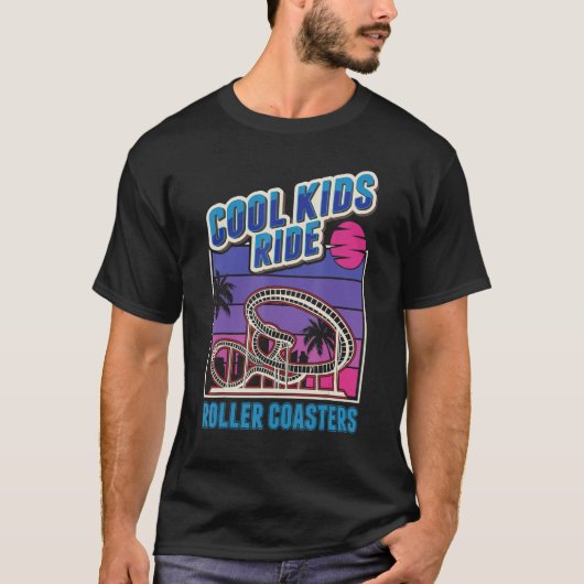 Coole Kinder fahren Roller Untersetzer Roller Unte T-Shirt (Vorderseite)