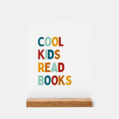 Coole Kinder Lesen Bücher Bücherregal Holzblock-Ze Acrylschild (Vorderseite)