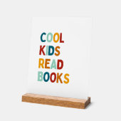 Coole Kinder Lesen Bücher Bücherregal Holzblock-Ze Acrylschild (Winkel)
