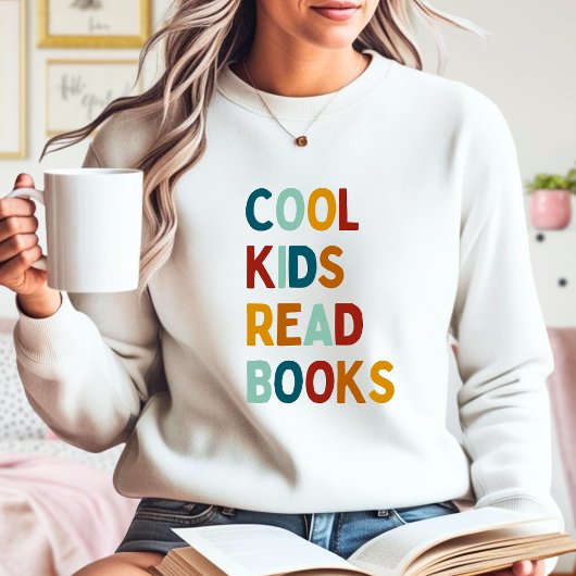 Coole Kinder lesen Bücher bunt Sweatshirt