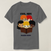 Coole Kinder lesen Bücher T-Shirt (Design vorne)