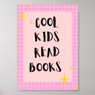 Coole Kinder lesen Bücher Wandkunst | Kinder lesen Poster