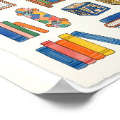 Coole Kinder lesen Bücher Wasserfarbenposter Poster (Ecke)