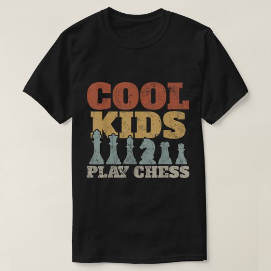 Coole Kinder spielen Schach-Design T-Shirt (Design vorne)