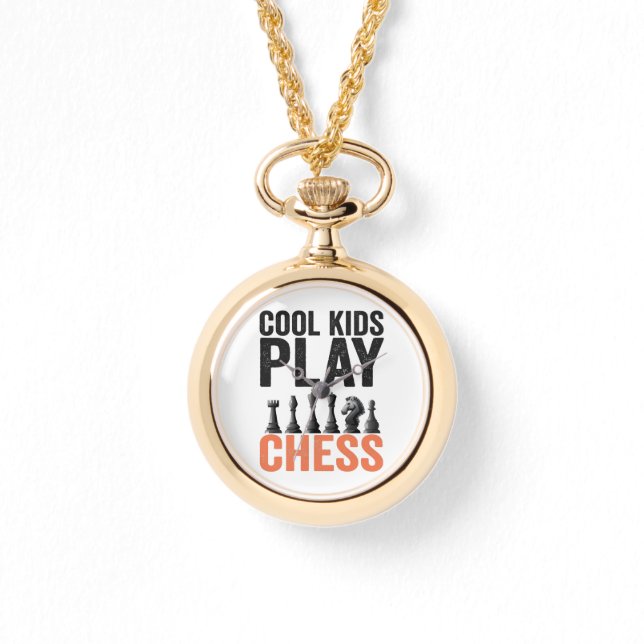 Coole Kinder spielen Schach Funny Schach Board Lie Armbanduhr (Vorderseite)