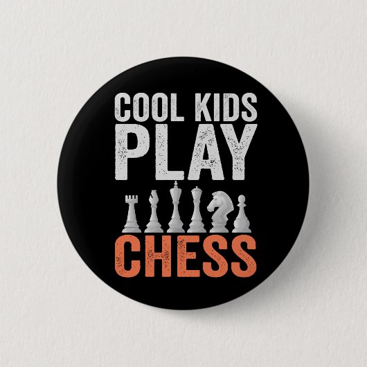 Coole Kinder spielen Schach Funny Schach Board Lie Button (Vorderseite)