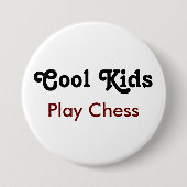 Coole Kinder spielen Schach - Klug ist Cool Button (Vorderseite)