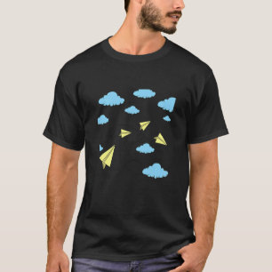 Coole Kinder Spielzeug Flugzeug fliegen Wolken Kin T-Shirt