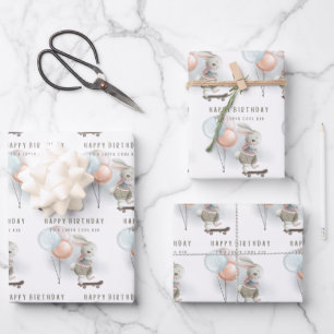 Coole Kindersonne auf Skateboard-Wrapping Sheets Geschenkpapier Set