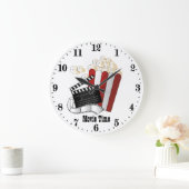 coole Kinozeit Popcorn Große Wanduhr (Zuhause)