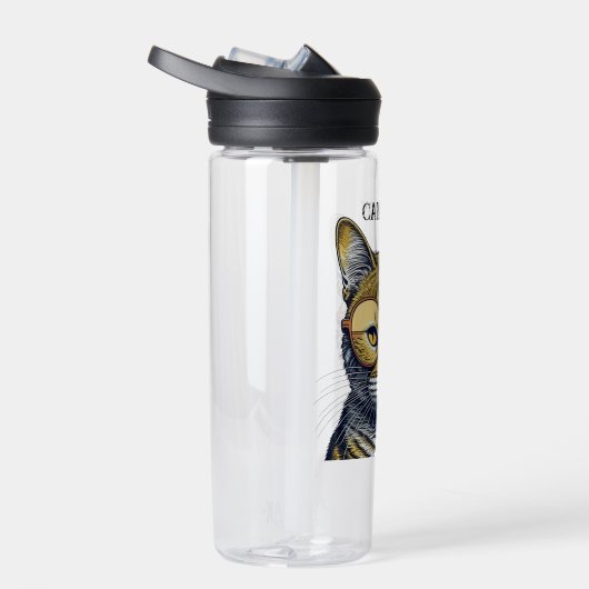 Coole Kitty Cat mit Brille Personalisiert Trinkflasche (Rechts)