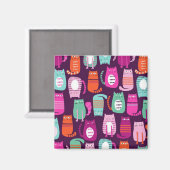Coole Kitty Cat Print 2 Zoll Square Magnat Magnet (Vorderseite/Rückseite)