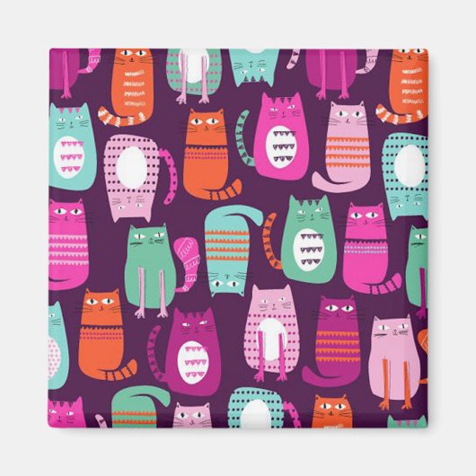 Coole Kitty Cat Print 2 Zoll Square Magnat Magnet (Vorne)