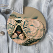 Coole Kitty in einer überdachten Brille Button (Beispiel)