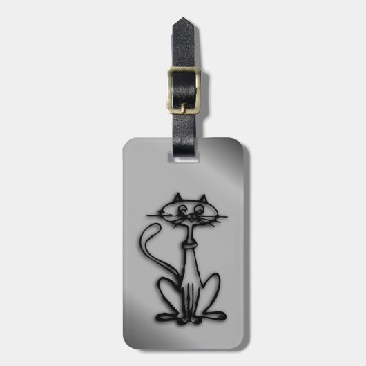 Coole Kitty Katze Gepäckanhänger (Vorderseite vertikal)