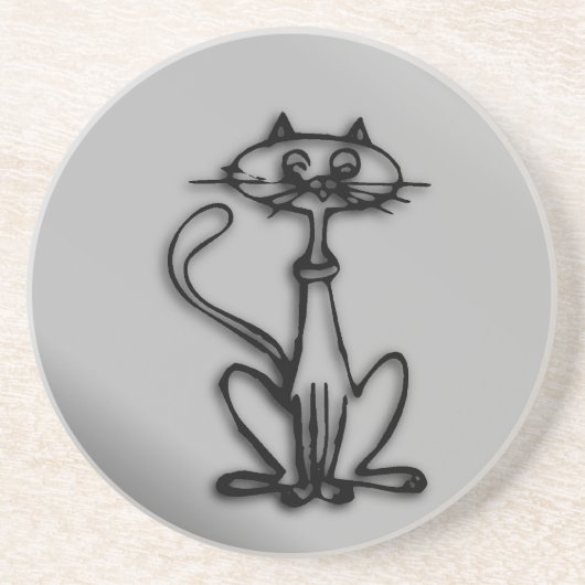 Coole Kitty-Katze Getränkeuntersetzer (Vorne)