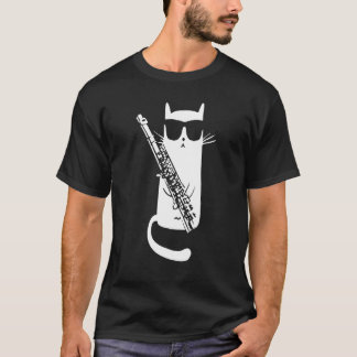 Coole Klarinette Musikkatzen spielen T-Shirt