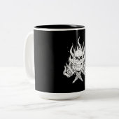 Coole klassische elegante Schwarz-weiße Zweifarbige Tasse (Vorderseite Links)