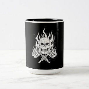 Coole klassische elegante Schwarz-weiße Zweifarbige Tasse