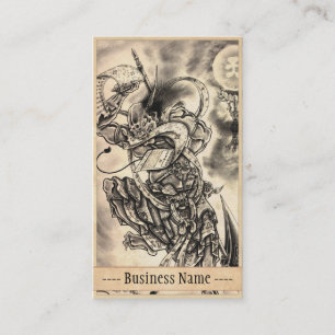 Coole klassische Vintage-japanische Dämonen-Tattoo Visitenkarte
