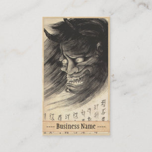 Coole klassische Vintage-japanische Dämonen-Tattoo Visitenkarte