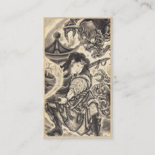 Coole klassische Vintage-Japanische-Dämonentinte-T Visitenkarte