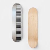 Coole Klaviertasten, silber Skateboard (Vorderseite)