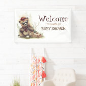 Coole kleine Lumberjack Bear Baby Dusche Empfang Banner (Insitu)
