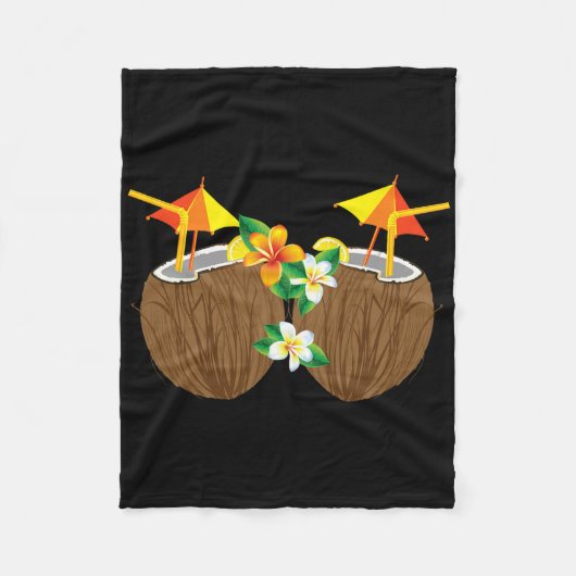 Coole Kokosgetränke Brust Funny Palm Tree Juice D Fleecedecke (Vorderseite)