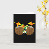 Coole Kokosgetränke Brust Funny Palm Tree Juice D Karte (Gelbe Blume)