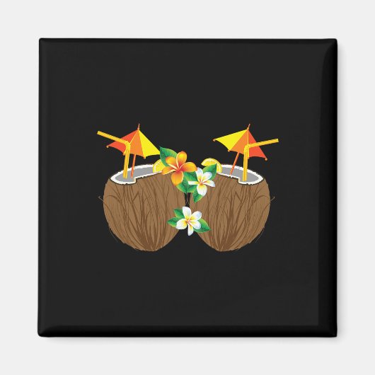 Coole Kokosgetränke Brust Funny Palm Tree Juice D Magnet (Vorne)