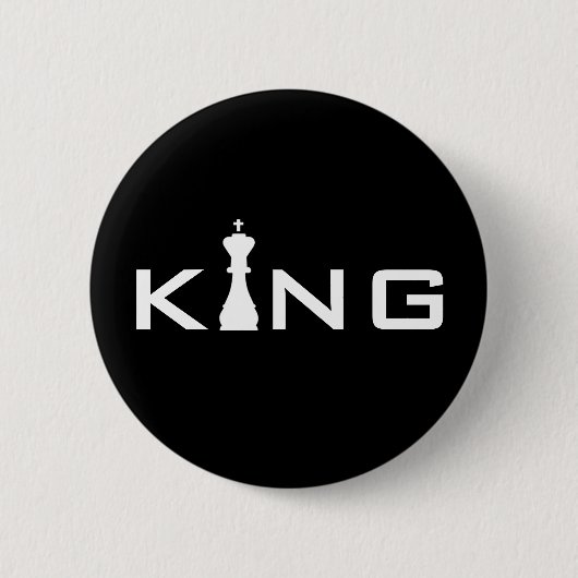 Coole König Typography Schachspieler Button (Vorderseite)