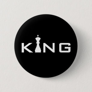 Coole König Typography Schachspieler Button