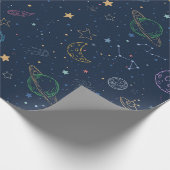 Coole Konturen im Weltraum Geschenkpapier (Ecke)