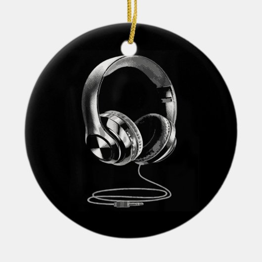 Coole Kopfhörer-Design für Men DJ Music Keramik Ornament (Vorne)