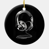 Coole Kopfhörer-Design für Men DJ Music Keramik Ornament (Hinten)